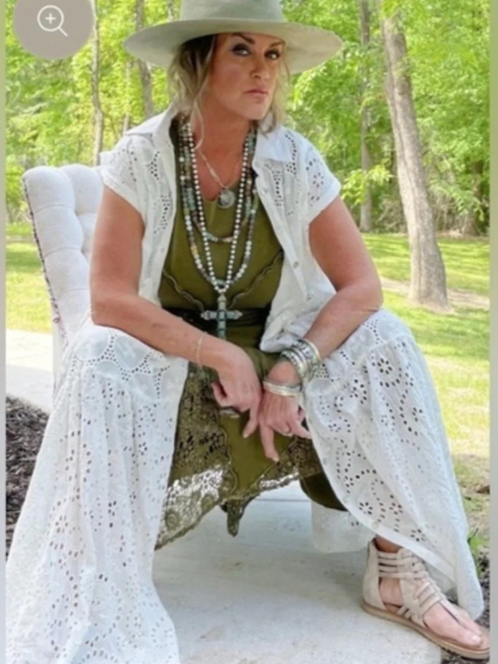 Jaded Gypsy Eyelet Button Down Dress / Duster Sz S/M - Picture 3 of 12
